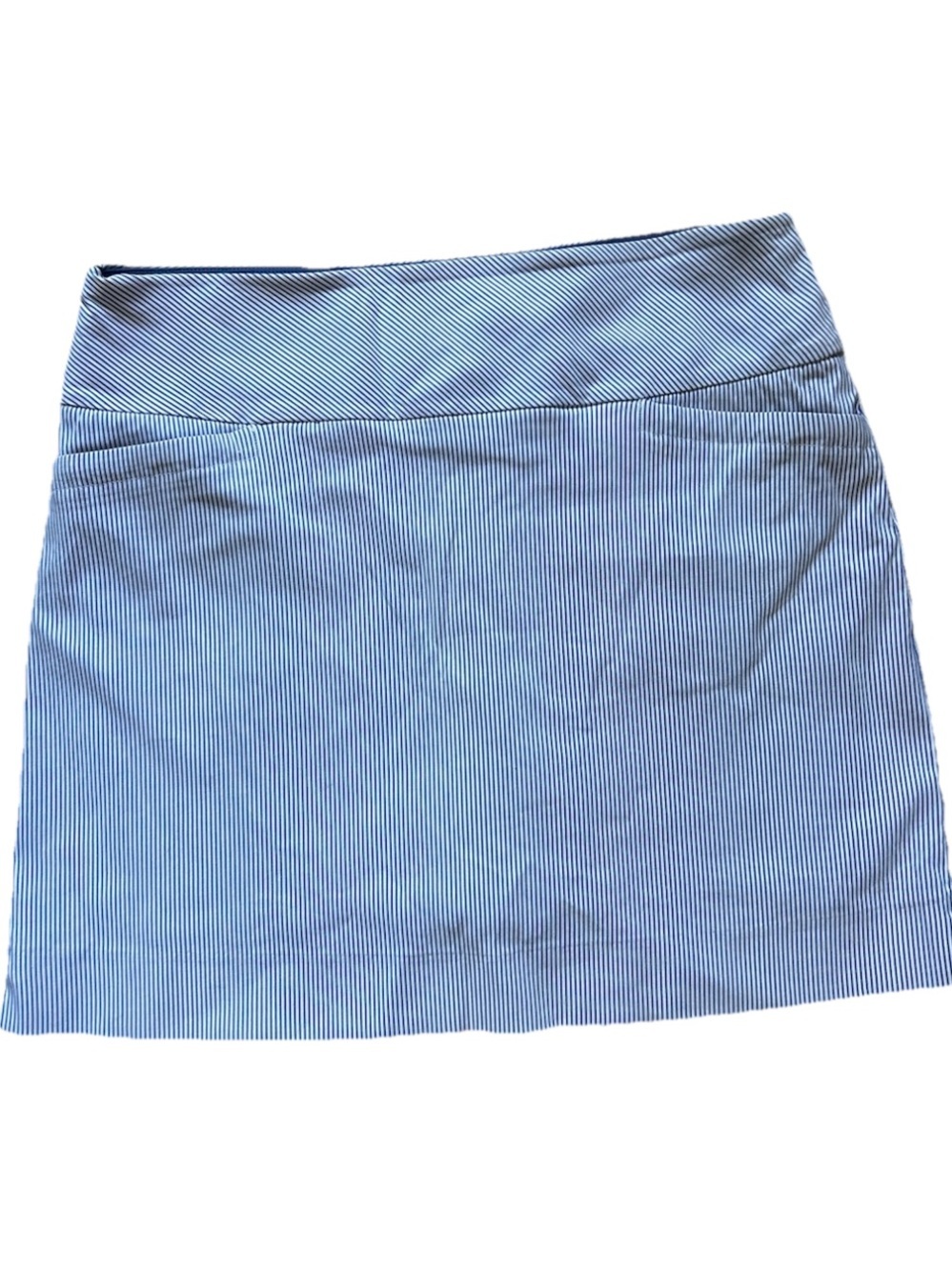 Blue Pinstripe Women's Skort with Curved Waistband